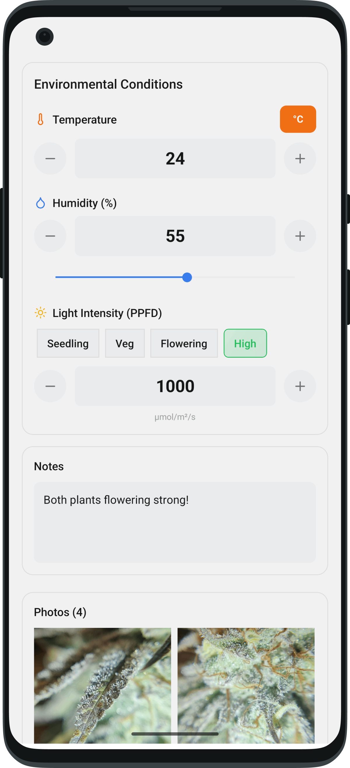 GrowBro Environmental Monitoring - Track temperature and humidity